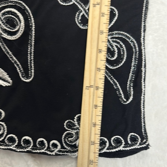 Lauren Michelle Silver Embellished Blouse with Three-Quarter Sleeves - Picture 12 of 12